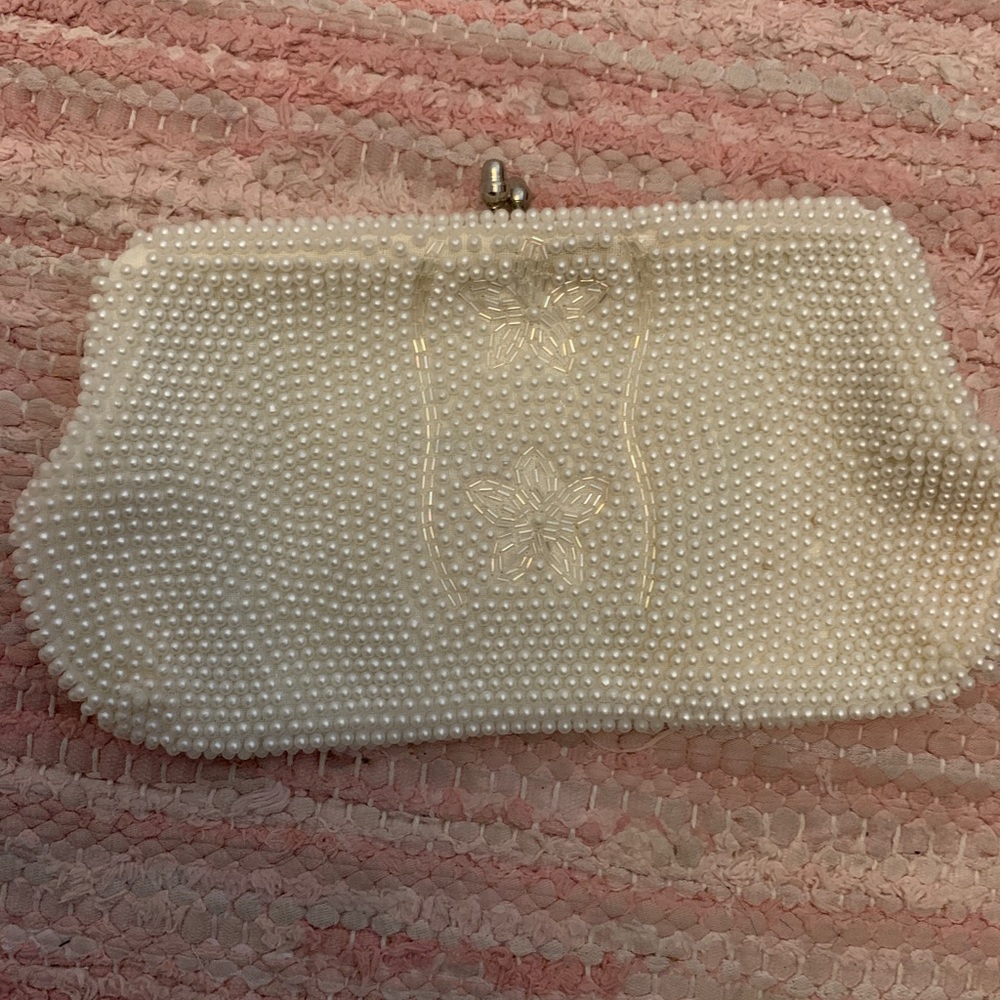 Vintage 1950s Beaded Clutch Handbag